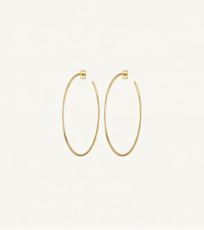 Golden Brass Long Round Earrings